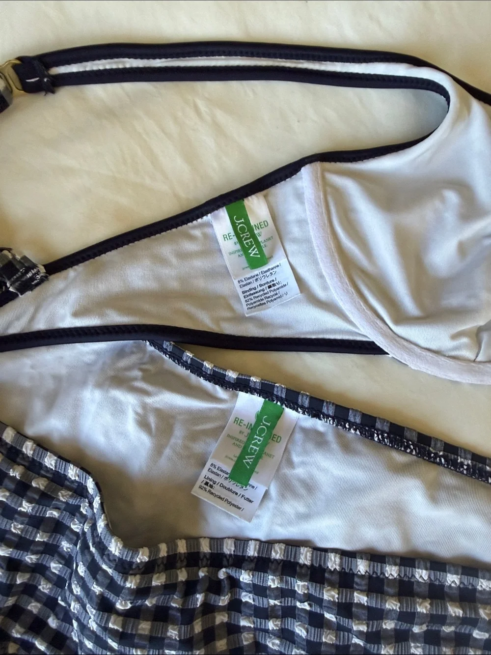 J. Crew navy gingham bikini